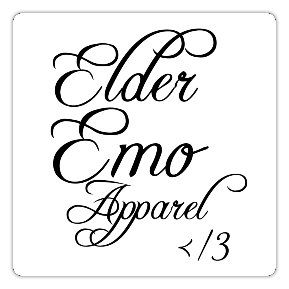 Elder Emo Apparel - Original Sticker - white matte