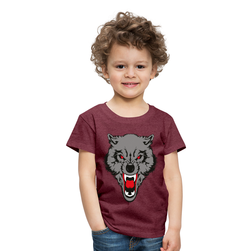 Wild Wolf T Shirt - The Elijah Collection - heather burgundy